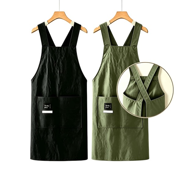 1pc Apron, 4 Colors Available, Comfortable To Wear & Easy To Clean, Suitable For Cooking, Painting, Flower Arrangement, Office Work And Daily Household Use