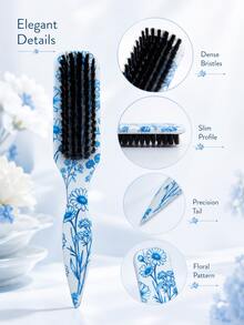 1pc Smooth Back Comb Set, Suitable For Creating Smooth Ponytail Bun, Smoothing Frizz, Controlling Hairline, Backcombing And Volumizing Styling. Wide-Tooth Comb Head Convenient For Sectioning And Parting. Suitable For Hair Salons, Beauty Parlors, Travel And Beauty Care - Multicolored. - View 5