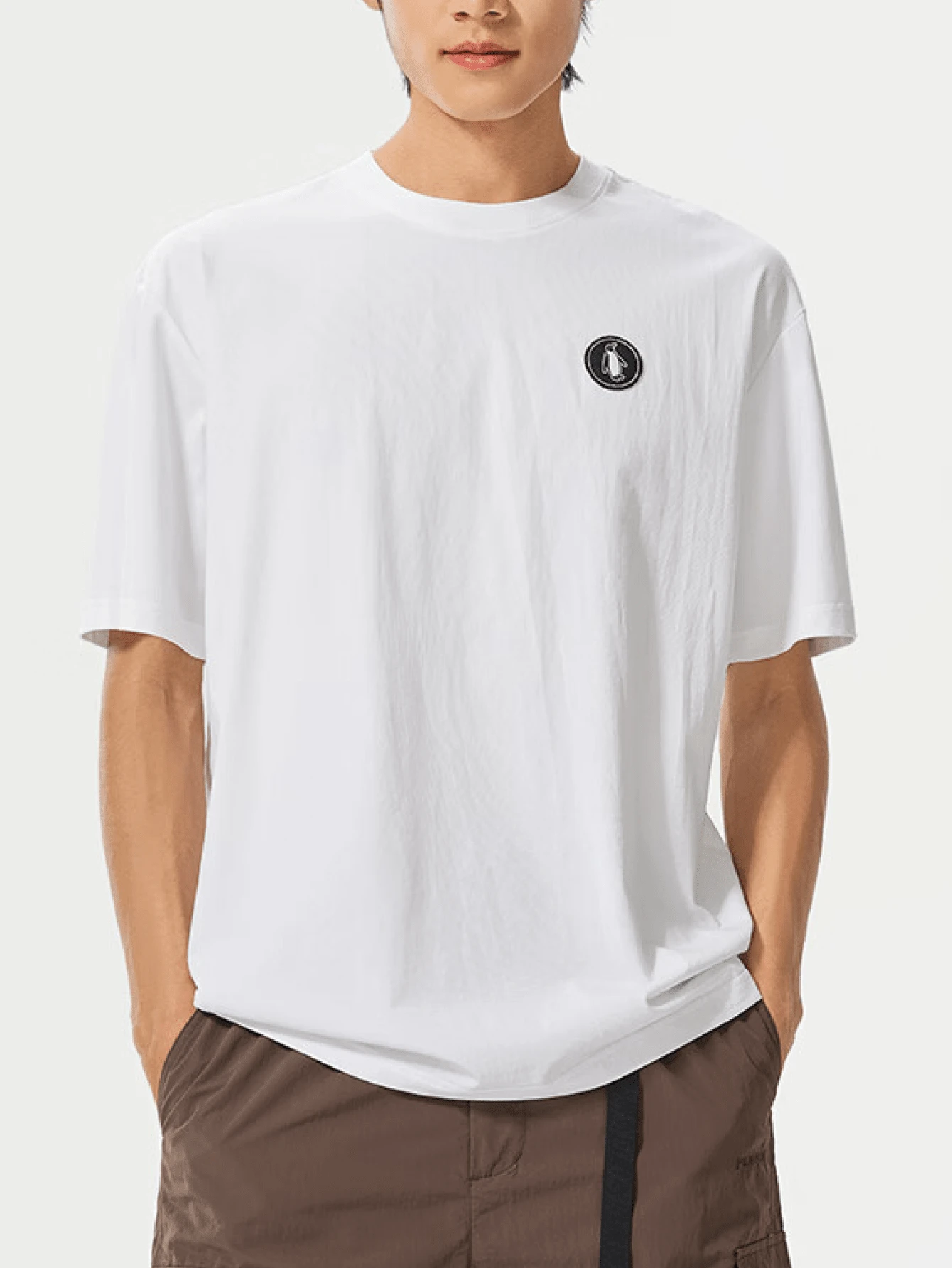 CAMEL CROWN Unisex Summer Short Sleeve T-Shirt, 3-Layer Protection Comfortable Cotton, Multi-Functional Oil-Resistant Breathable T-Shirt - Endless White - View 1