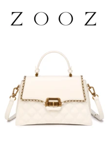POHO ZOOZ Brand Luxury Women's Handbag Co-Branded Customized Medium Square Tote Bag Fashionable Matching Exquisite Evening Dress As Gift For Female Friends Classmates Family - White - View 1