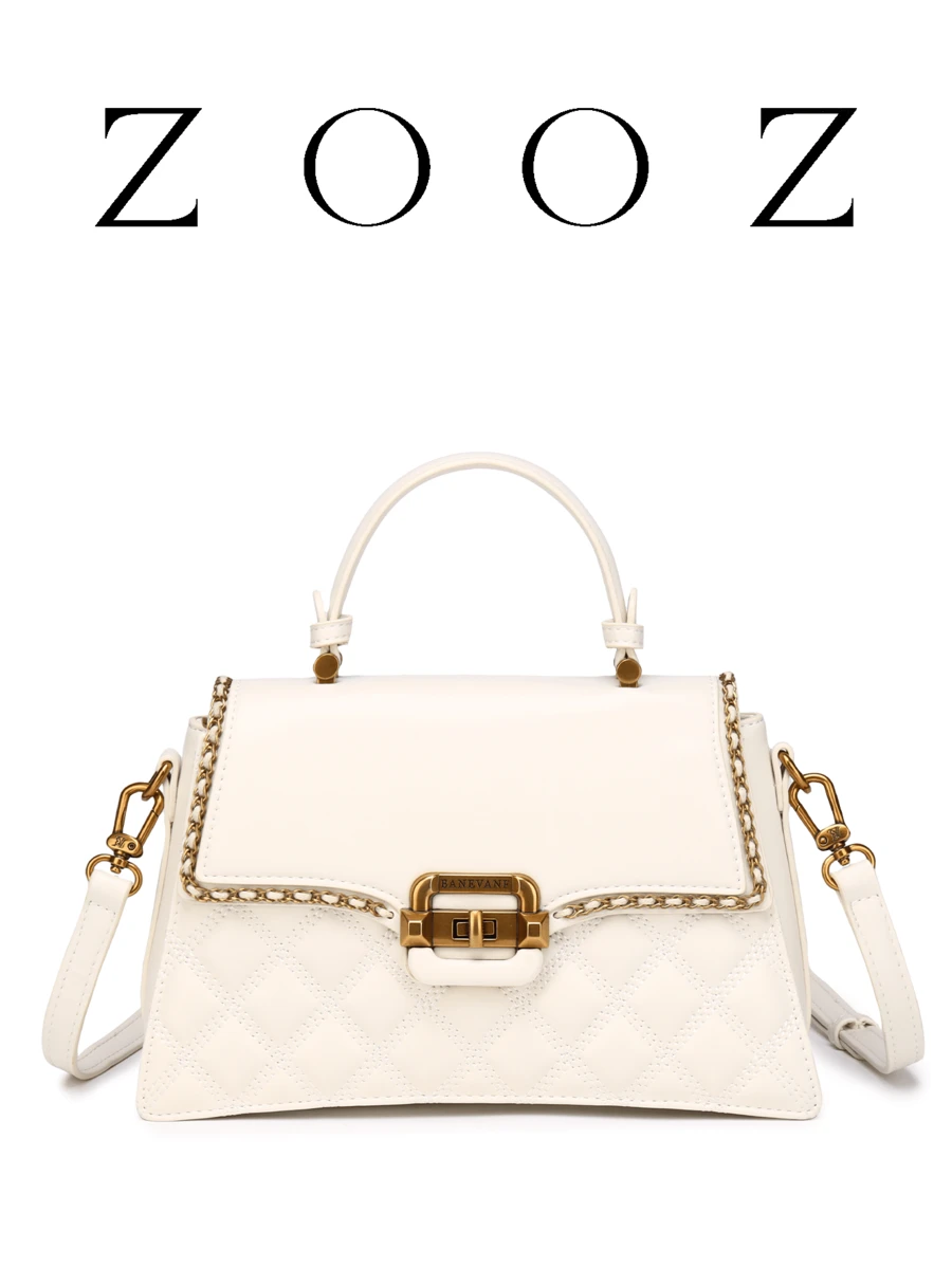 POHO ZOOZ Brand Luxury Women's Handbag Co-Branded Customized Medium Square Tote Bag Fashionable Matching Exquisite Evening Dress As Gift For Female Friends Classmates Family - White - View 1