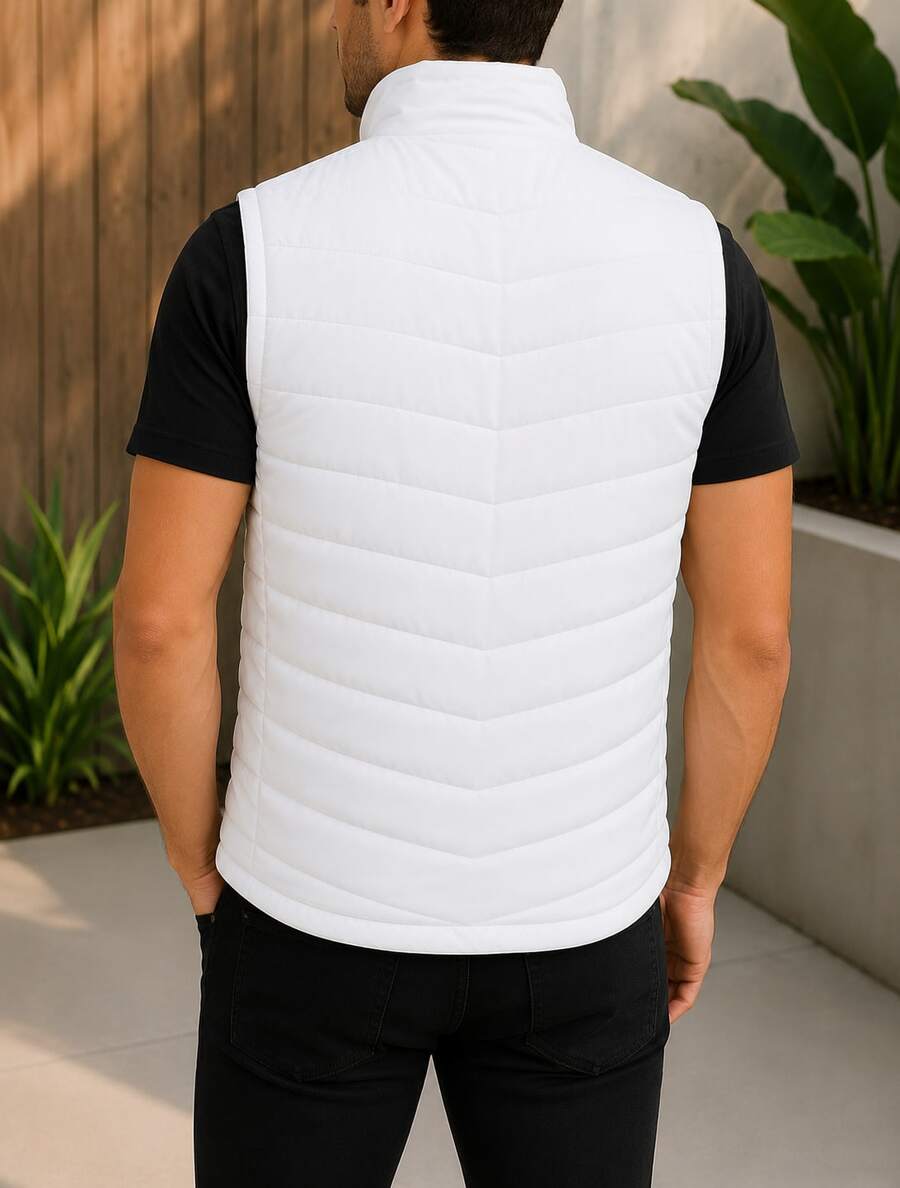 HPC POLO Men's Casual Vest, Lightweight, Comfortable - 白色 - 查看 1