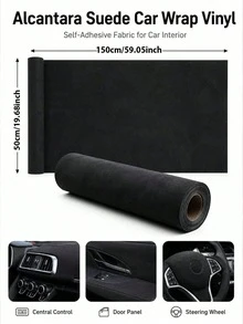 Self-Adhesive Flocked Roll, Faux Suede Fabric, Freely Cuttable, Suitable For Car Interior Modification, Dashboard, Sun Visor, Door Panel, Armrest Refurbishment And Sofa Furniture Decoration - A - View 9