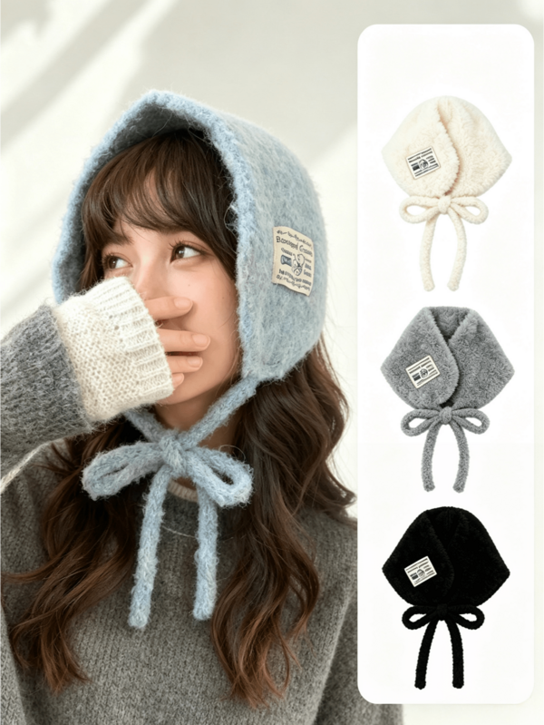 1pc Knitted Knitted Ear Muffs For Women, Winter Korean Style New Thickened Warm Ear Covers Hat