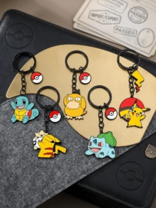 Gantungan Kunci Enamel Logam Pokémon & Bros Enamel Pikachu Psyduck Bulbasaur Jigglypuff Bola Pokémon Kartun Bros Gantungan Kunci Dekorasi Ransel Hadiah Penggemar Anime - MultiWarna - View 4