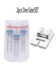 EDCUEBE7 3/6/9pcs 1-2 Sets Double Elastic Sewing Machine Needles, Sewing Machine Presser Foot And Double Needle Sewing Needle Set, Sewing Machine Needle Threader, Suitable For Brother Singer Sewing Machine Home Sewing Machine Sewing And Supplies (Threader Color Random) - Multicolor - View 17