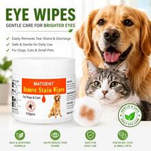 Disposable Dog Cat Eye Stain Wipes 110 Sheets, Deep Clean Eye Crust & Dirt, Pet-Friendly Thickened Eye Cleaning Wipes For All Small Animals - Multicolor - View 2