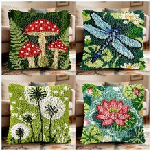 鎖鉤手工套件 DIY 手作材料包,植物花卉主題,附格紋印花底布、彩色毛線與專用鎖鉤工具,適用沙發、臥室、客廳、辦公室裝飾擺件,創意節日生日禮物手工藝品 - C-多色套裝 - 查看 13