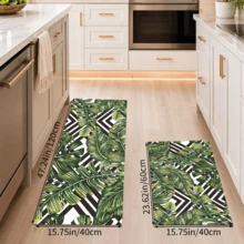 1pc Banana Leaf Pattern Printed Diatom Mud Kitchen Mat, Absorbent Kitchen Floor Mat, Kitchen Rug, Long Strip Foot Mat, Sink Front Mat, Suitable For Kitchen, Bathroom, Entryway, Hallway, Laundry Room And Home Decor - Multicolor - View 15