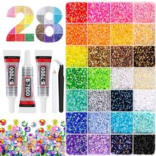 40/28/24/15 Colors/3mm Flat Back Rhinestone Set, Multi-Color Handmade Gemstone Set With Picker Pen And Tweezers. Suitable For DIY, Clothing, Shoes And Sparkling Jewelry - Vibrant Mixed Color Palette. - Sets - View 10