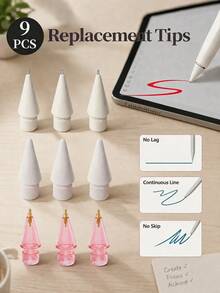 Paket 6/8/9/10 Ujung Pengganti Apple Pencil, Ujung Pengganti yang Kompatibel dengan Apple Pencil Generasi ke-1 dan ke-2, Kontrol Presisi, Ujung Pengganti Aneka Warna, Tidak Mudah Aus, Sensasi Menulis Seperti Pena - MultiWarna - View 10