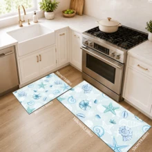 1pc Starfish Pattern Diatom Mud Kitchen Mat, Absorbent Kitchen Floor Mat, Kitchen Rug, Long Runner Mat, Sink Front Mat, Suitable For Kitchen, Bathroom, Entryway, Hallway, Laundry Room And Home Decor - Multicolor - View 16