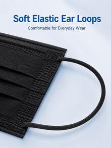 100Pcs 3-Layer Disposable Face Masks, Breathable Daily Face Coverings With Soft Elastic Ear Loops For Work, Travel And Outdoor Use - A - View 6