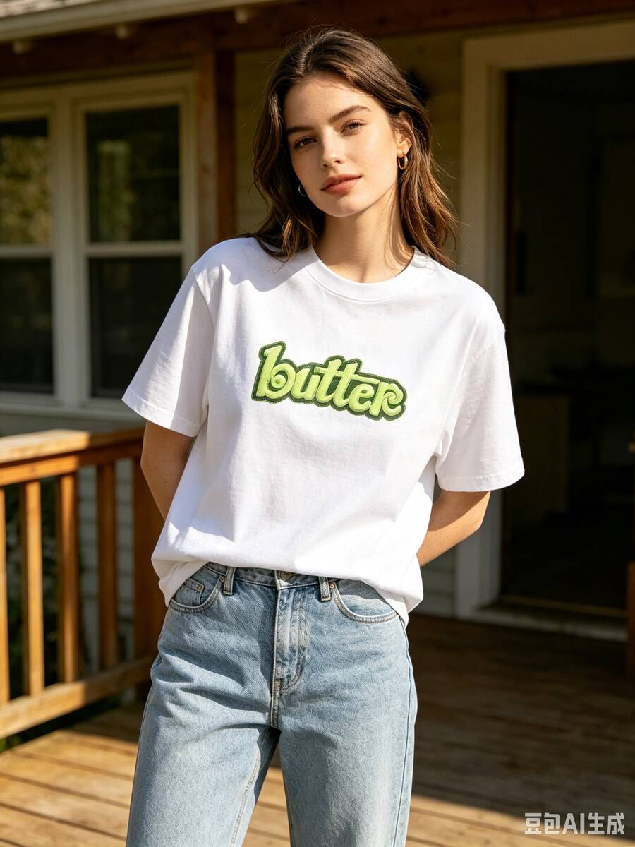 Butter Graphic Goods T Shirt Ladies T Shirt Y2k Men T Shirt - BJ34453-白色 - 查看 1