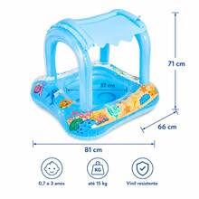 Inflatable Baby Float With Blue And Pink Canopy For Baby/Child - Float With UV Canopy, Comfortable Seat, Pool And Beach - Blue - View 3