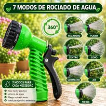 Manguera de Jardín 15m,22.5m,30m,38m,46m Expandible 3X de su tamaño original, Manguera de Retracción para riego de jardines, plantas, baño de mascotas, lavado de automóviles. Manguera Expandible 22.5m/75 ft Multifunción de 7 distintos tipos de riego. Color Sorpresa (Azul y Verde) - Verde - Ver 6