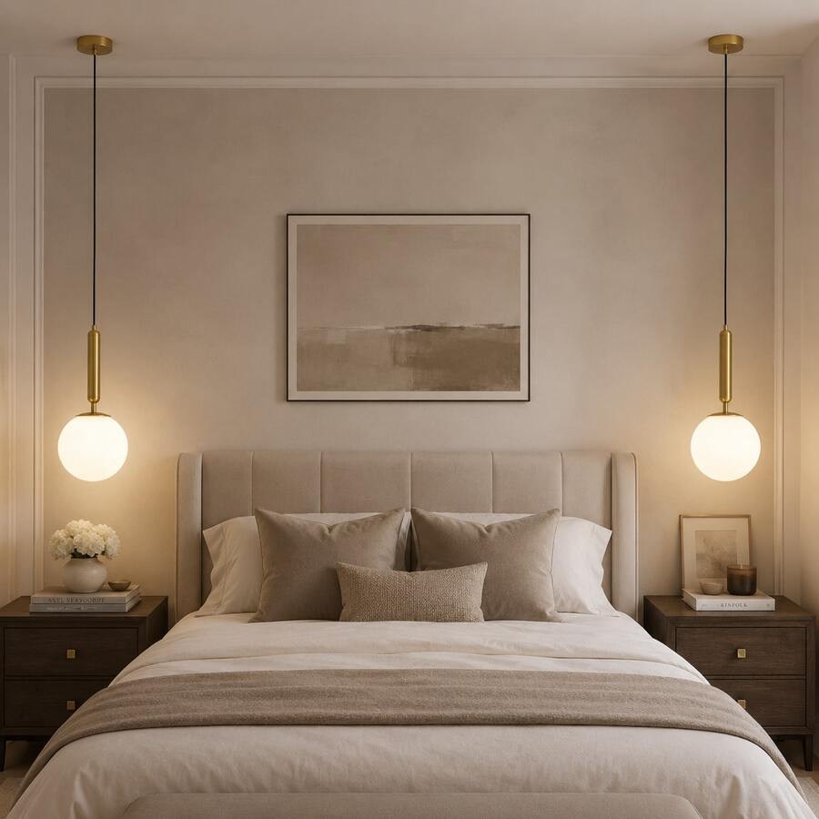 1/2pcs, Nordic Luxury Gold Ball Pendant Light, E27 Socket, Single Head Bedside Dining Bar Entryway Living Room Minimalist Modern Creative Personalized Bedroom Lighting Fixture (Bulb Not Included) - Gold - View 1