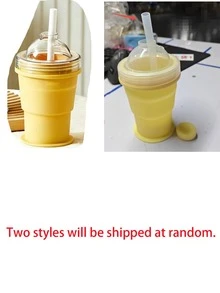 1pc 2-In-1 Foldable Ice Ball Maker, Reusable Portable Ice Ball Mold With Straw And Lid, Mini Tray, Leak-Proof Travel Cup, Suitable For Whiskey, Coffee, Juice (Blue + Yellow) - Multicolor - View 9