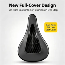 1pc One-Piece Molded Full Silicone Bicycle Seat Cover, 3D Honeycomb Shock Absorption, Waterproof & Anti-Slip Cycling Gear - Multicolor - View 5