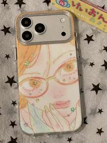 Casing Ponsel Premium Bergambar Kacamata, Kepala Besar, dan Motif Bintang Warna-warni untuk Wanita, Kompatibel dengan iPhone 17 Pro Max, Apple 16 Pro Max, 15 Gaya Wanita, 14 Personalisasi, 13 15 Pro, Tahan Guncangan, 16 Pro, Perlindungan Penuh, 18 18 Pro Max - Kuning - View 3