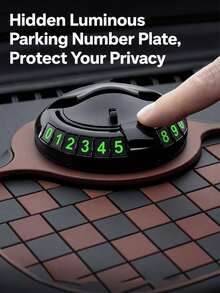 All-In-One Car Dashboard Storage Non-Slip Mat, Adjustable Spring Phone Holder, Fluorescent Hidden Parking Card, Plaid Non-Slip Car Dashboard Mat, Scratch-Resistant Easy Installation Car Accessories, Can Hold Phone, Keys, Glasses, Ornaments, Suitable For Most Car Models - A - View 5