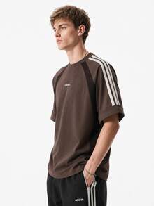 Adidas Men's Casual Comfortable Short Sleeve T-Shirt, Versatile For Summer - Brown - View 3
