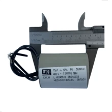 Capacitor 15uf 380/400v 50-60hz 2 Fios Motor Lavadora Maquina Lavar Ar Condicionado WEG - Cinza Claro - Visão 5