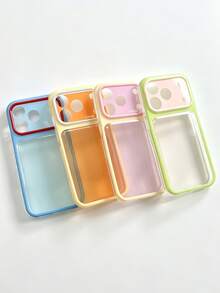 Y2K Cute Dopamine Contrast Color Match Clear Phone Case Compatible With IPhone 17 Pro Max 17 Pro 17 16 Pro Max 16 Pro 16 15 Pro Max 15 Pro Max 15 Pro 15 14 Pro Max 14 Pro 14 13 Pro Max 13 Pro 13 Creamy Yellow Protective Cover Elegant Aesthetic Cases - Red and Blue - View 5