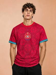 Portugal Men's T-Shirt, Suitable For Competition, Daily Wear, Gift And Style Sports - Red - View 7