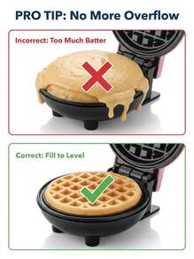 SCISHARE 1 pieza Máquina para hacer waffles mini de 4 pulgadas y 350W con enchufe de pared, hace waffles, hashbrowns y waffles keto de una sola porción, con revestimiento antiadherente de fácil limpieza - Verde - Ver 11