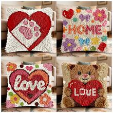 Crochet Hook Set DIY Handmade Material Kit Love, Includes Grid Print Base Fabric, Colorful Yarn, Specialized Crochet Hook, Suitable For Sofa, Bedroom, Living Room, Office Handmade Decorations, Holiday Birthday Creative Gift Handmade Ornaments - C-Multicolor Set - View 13