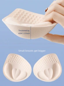 1 Pasang Bantalan Bra yang Dapat Dilepas dan Dicuci, Tebal 4cm, Bantalan Payudara Kecil, Aksesori Bra untuk Menambah Ketebalan Bantalan - Aprikot - View 1