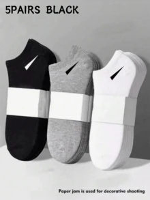 15 Pairs Unisex Socks, Sports Socks, White/Black/Gray Short Socks, Invisible Socks, Solid Color Minimalist Fashion, Suitable For Casual Daily Wear - Multicolor - View 26