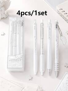 1/4pcs Angel Retractable Neutral Gel Pens, 0.5mm Low Center Of Gravity Smooth Writing Pens, Suitable For Students, Teachers, Office Staff And Business Use, Random Color, Back To School - Multiple Styles - View 15