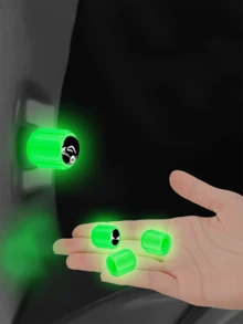 12/8 Pcs Fluorescent Tire Valve Caps - Flash Tire Hats, Automotive Tire Decorations, Light Up Your Car With These Unique Car Gifts, A Must-Have For A New Car, A Gift For A New Car,The Car Tire Valve Cap And Motorcycle Valve Core Emit Light. - Multicolor - View 3