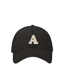 1pc Women's Elastic Empty Top Sport Visor Hat With A-Z Alphabet Print, Wide Brim UV Protection Sweat-Wicking Sun Cap, Light Comfort For Back-To-School - Black - View 28