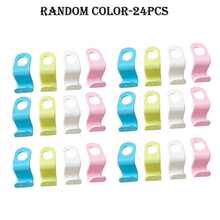 4/12/24pcs Closet Organization Storage System - Dual-Use Hanger Connector Wall/Cabinet Door Storage Rack, Sturdy Plastic Hooks, Space-Saving Clothing Organizer - Multicolor - View 8