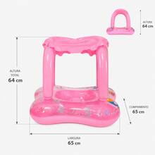 Inflatable Baby Float With Blue And Pink Canopy For Baby/Child - Float With UV Canopy, Comfortable Seat, Pool And Beach - Rose - View 3