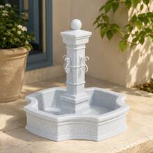 3D Printed Dollhouse Fountain Water Feature 1:12 Scale Miniature Garden Decoration Pool Landscape Ornament Miniature Furniture Outdoor Scene Accessory Home Decor Display Collectible Ornament Model Simple Assembly Required - Light Grey - View 6