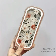1件透明花卉印花眼鏡盒，吸睛便攜防震手持式眼鏡收納盒，復古時尚眼鏡盒，中性款，可愛節日禮物 - 彩色 - 查看 12