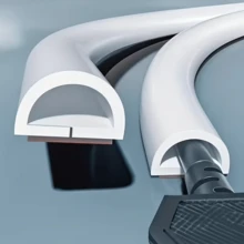 1pc 39.37/118.11 Inch Curved Trapezoidal Flexible Cable Conduit, Self-Adhesive Cable Tray, Suitable For Wall And Floor Installation, Prevent Tripping Over Exposed Wires - A - View 8