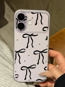 1件透明極簡黑點蝴蝶結個性化TPU防震全包手機殼，適用於Apple 17 16 15 14 13 12 11 Pro Max保護殼 Air - 彩色 - 查看 1