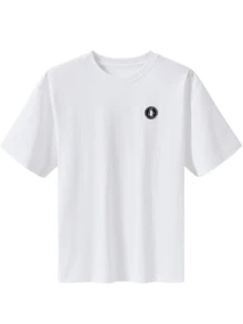 CAMEL CROWN Unisex Summer Short Sleeve T-Shirt, 3-Layer Protection Comfortable Cotton, Multi-Functional Oil-Resistant Breathable T-Shirt - Endless White - View 4