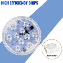 CanLing 2入組 RGB LED 水下潛水燈，彩色遙控水下泳池燈，多色防水，15色3模式，電池供電浴缸氛圍夜燈，派對池塘噴泉景觀創意花瓶魚缸裝飾氛圍燈 - 2 Pack RGB Submersible Light with Remote - 查看 8