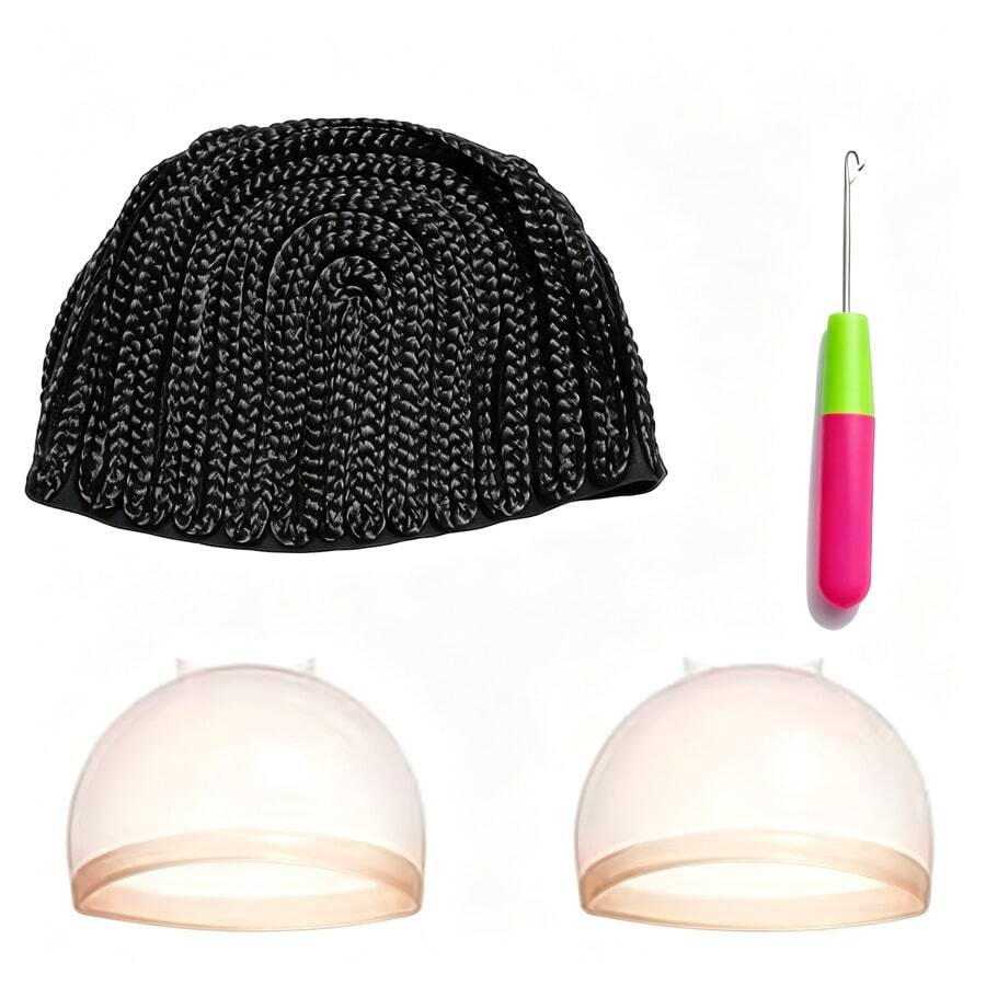 Adjustable Braided Wig Cap - Breathable Mesh Hairnet, 21 Inch, Suitable For Cornrows And Crochet Wigs, Fits All Head Sizes, Comfortable And Durable Synthetic Hair Styling Tool, Halloween - View 1