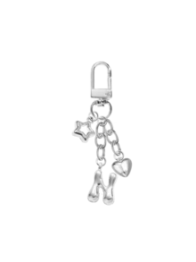 泡泡可愛包包吊飾鑰匙圈 Key Ring 背包掛飾，附鏤空星星與愛心配件、亮面 A-Z 字母、閃亮合金包包與背包吊飾，生日與特殊場合完美禮物，耳機吊飾、鑰匙圈環包包與背包吊飾，女性與女孩禮物、汽車吊飾、錢包與手提包配件，適合妻子、伴侶、學生、姊妹、好友，情人節、教師節、開學、畢業禮物 - 彩色 - 查看 13
