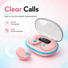 Auriculares para dormir para personas que duermen de lado, auriculares inalámbricos intraurales mini con control de botón físico, pantalla LED de batería, ligeros y cómodos, equipados con estuche de carga compacto, adecuados para dormir, viajar y uso diario, batería integrada de 150mAh - Ver 7
