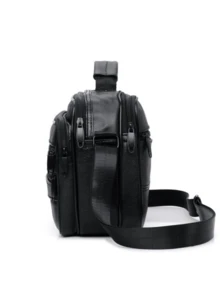 Wear-Resistant PU Leather Crossbody Bag For Men, Multi Independent Zipper Pockets Large Capacity Storage, Fits Smartphone Wallet Mini Tablet - Multicolor - View 3