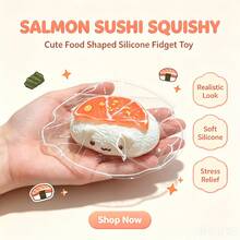 1 pieza Juguete antiestrés de silicona con rebote lento en forma de gato sushi - Juguete sushi de salmón, juguete antiestrés con forma de comida, juguete de silicona, juguete antiestrés, decoración de llavero, regalo lindo para niñas - Multicolor - Ver 1