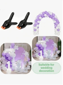 Balloon Arch Clips, Balloon Garland Buckles, Plastic Crocodile Clips, Balloon Decoration Fixing Accessories, Reusable Balloon Clips, Suitable For Birthday, Wedding, Party, Thickened Balloon Arch Matching Tools - Black - View 3